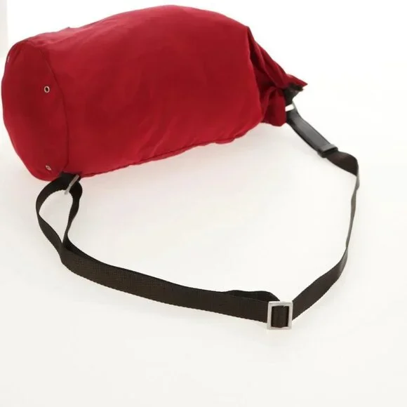 PRADA Shoulder Bag Nylon Red Silver - Picture 8 of 16